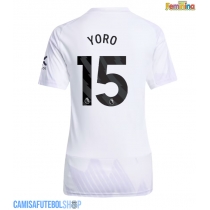 Camisa de time de futebol Manchester United Leny Yoro #15 Replicas 2º Equipamento Feminina 2025-26 Manga Curta